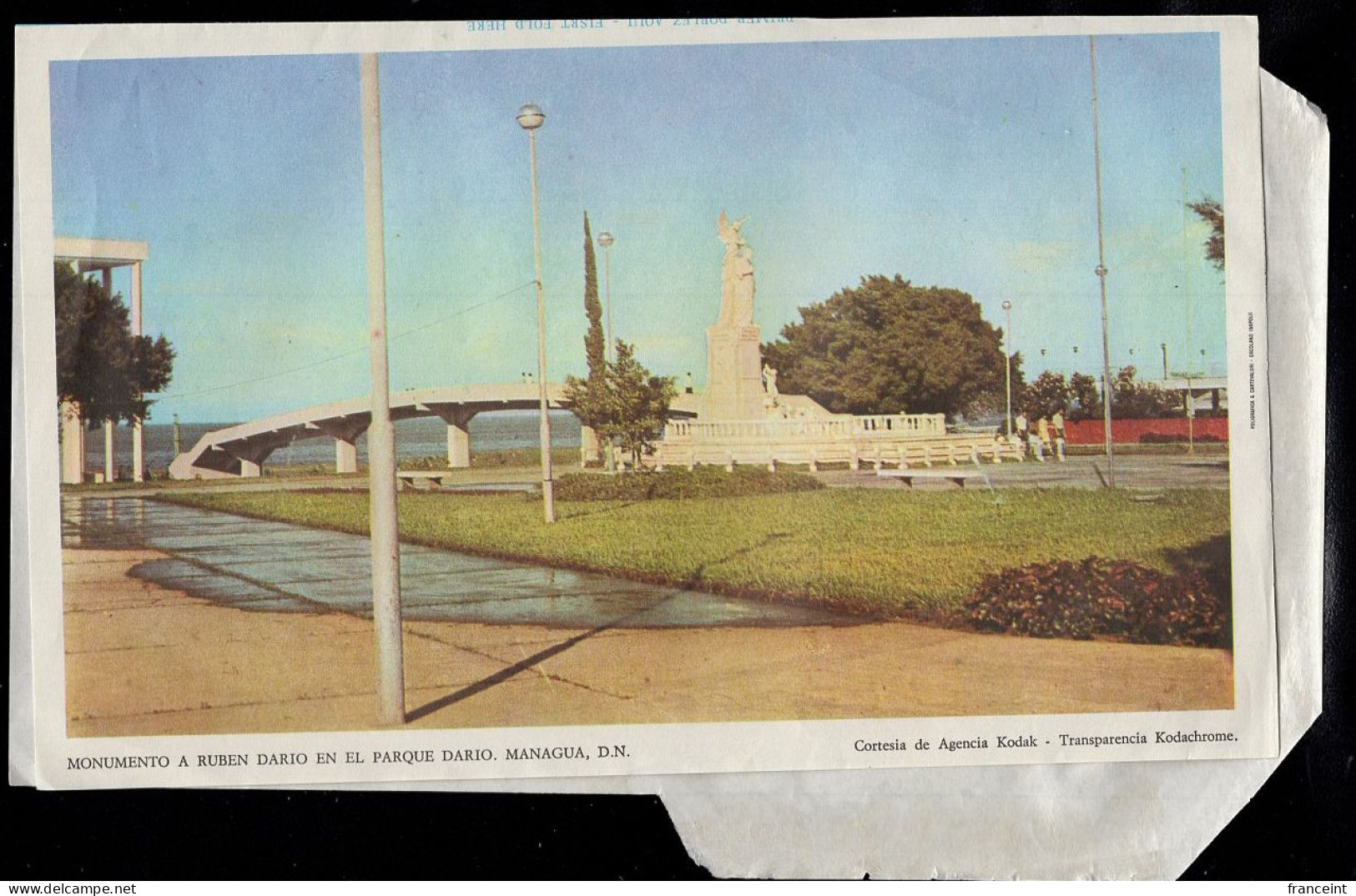 NICARAGUA(1971) Somoza. Ruben Dario Monument. 40c Illustrated Aerogramme. - Nicaragua