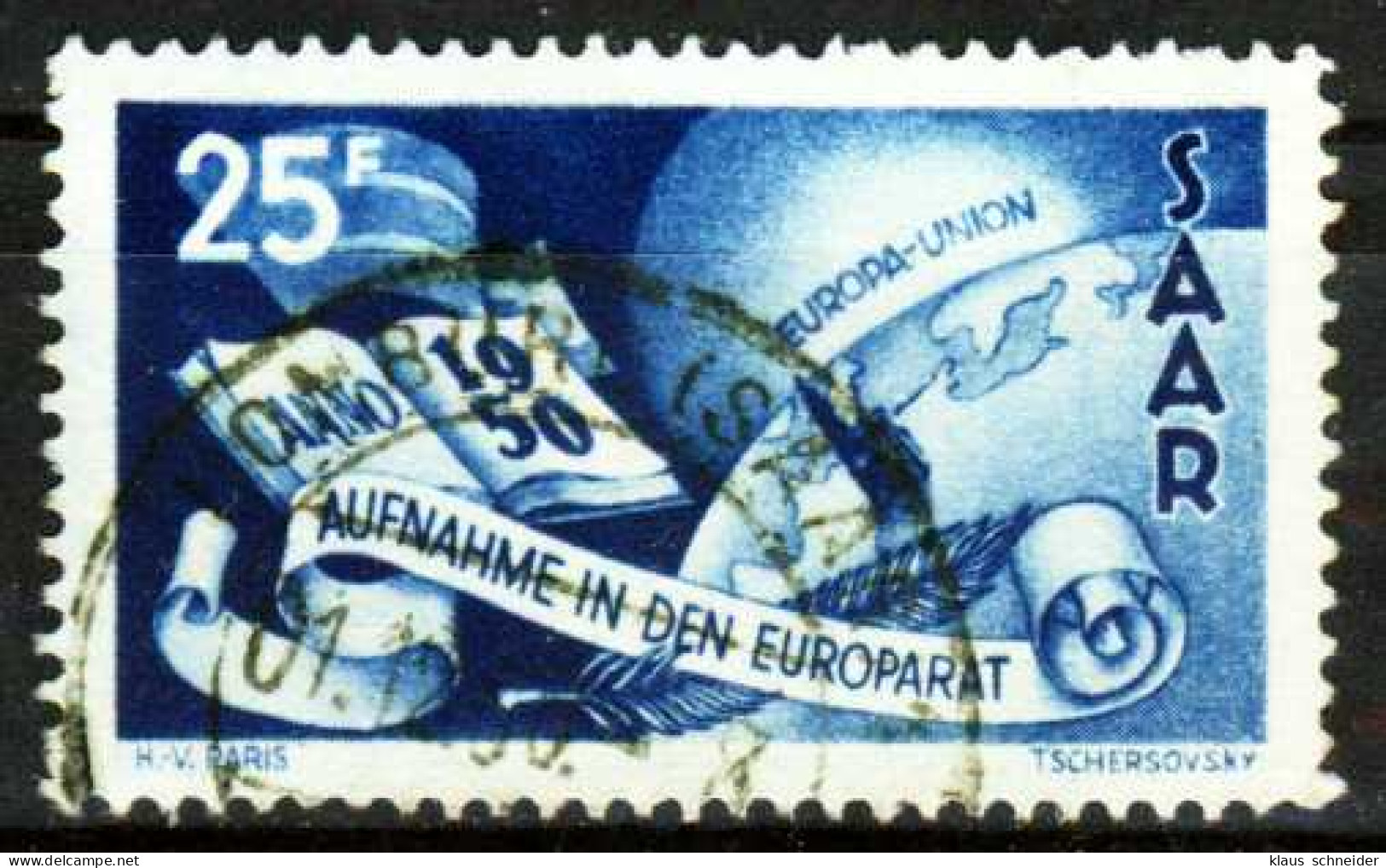 SAARLAND 1950 Nr 297 Zentrisch Gestempelt X202C8E - Gebruikt