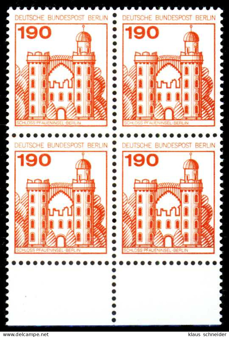 BERLIN DS BURGEN U. SCHLÖSSER Nr 539 Postfrisch VIERERB X21322E - Unused Stamps