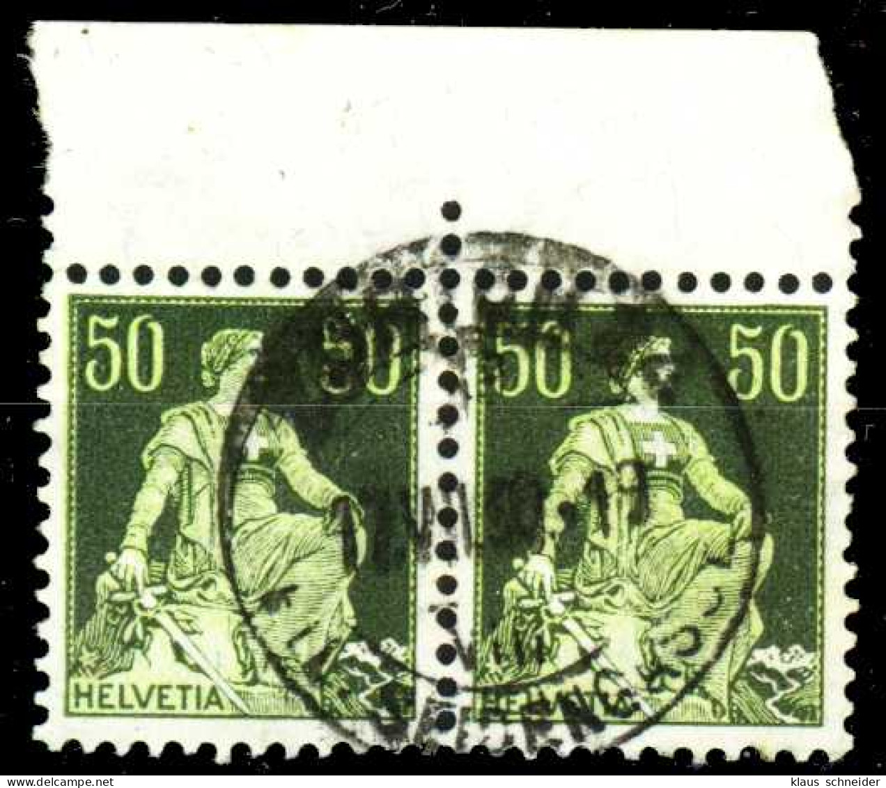 SCHWEIZ 1908 Nr 107x Zentrisch Gestempelt WAAGR PAAR ORA X299B4E - Oblitérés