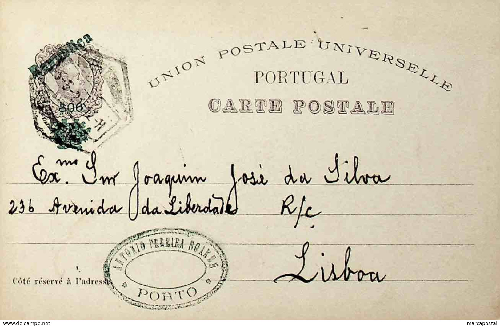 1921 Portugal Bilhete Postal Inteiro Centenário Da Índia C/ Sobrecarga Verde «Republica» Enviado Do Porto Para Lisboa - Entiers Postaux