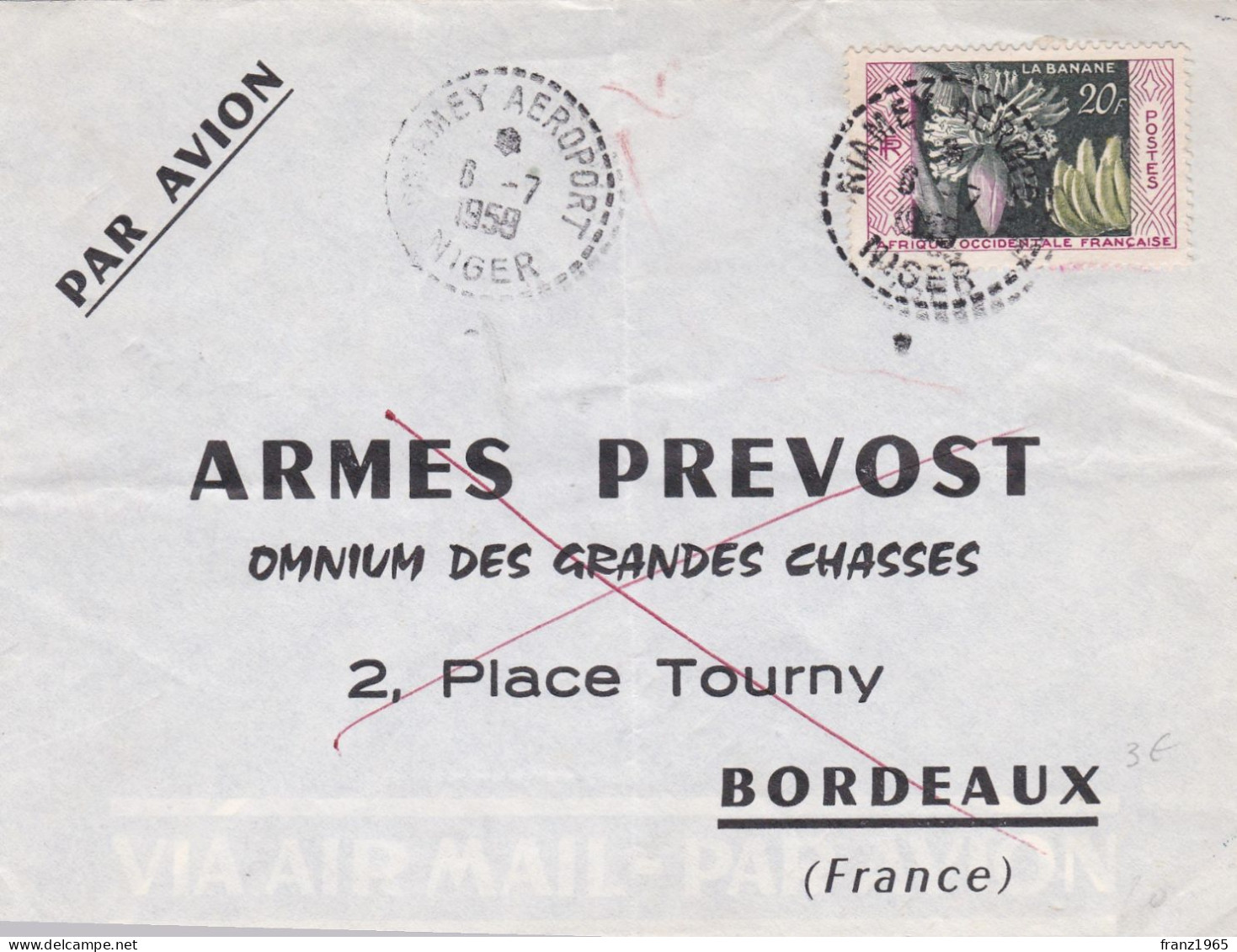 From Niger To France - 1959 (La Banane) - Covers & Documents