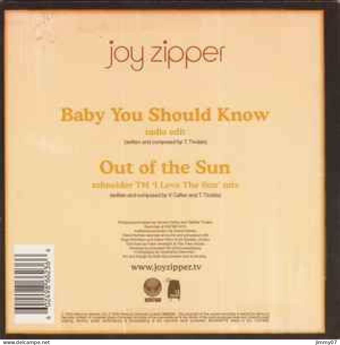 Joy Zipper - Baby You Should Know (7", Single, Ltd) - Rock