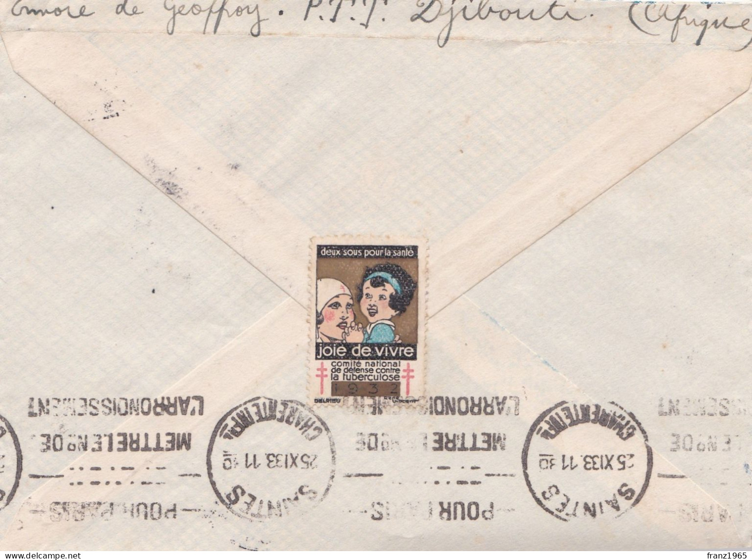 From Djibouti To France - 1936 - Lettres & Documents
