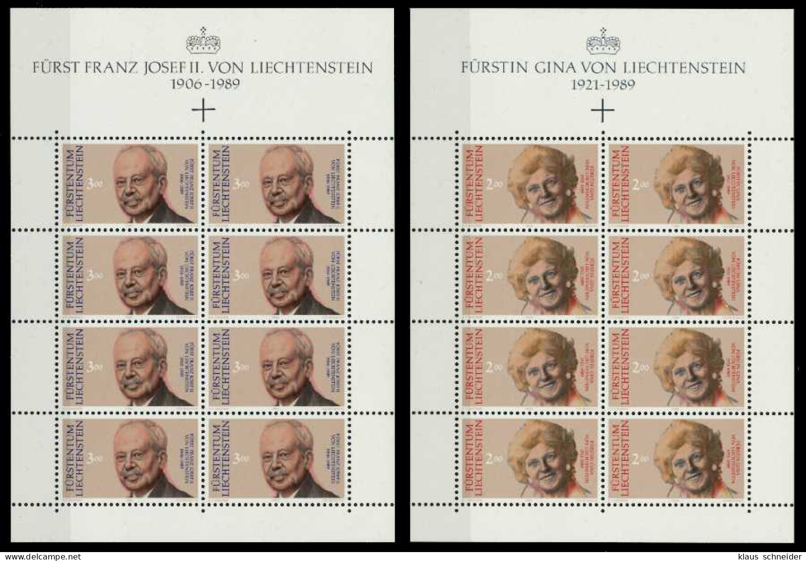 LIECHTENSTEIN 1990 Nr 988KB-989KB Postfrisch X707EFE - Unused Stamps