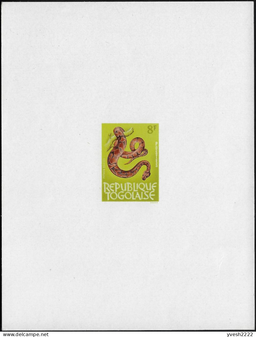 Togo 1964 Y&T 398 Sur Feuillet De Luxe. Serpent, Python Royal - Serpents