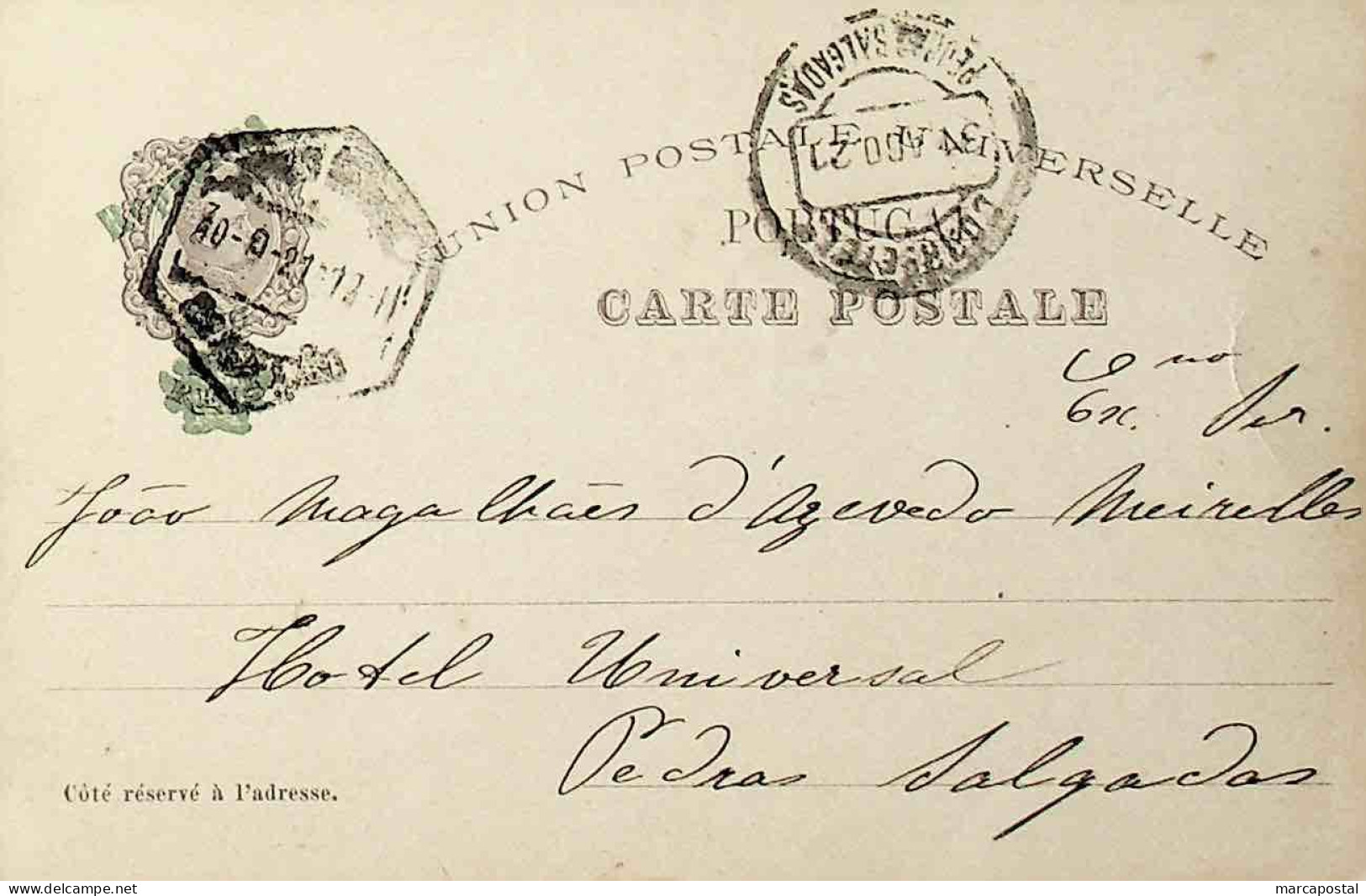 1921 Portugal Bilhete Postal Inteiro Centenário Da Índia C/ Sobrecarga Verde «Republica» Enviado Para Pedras Salgadas - Ganzsachen