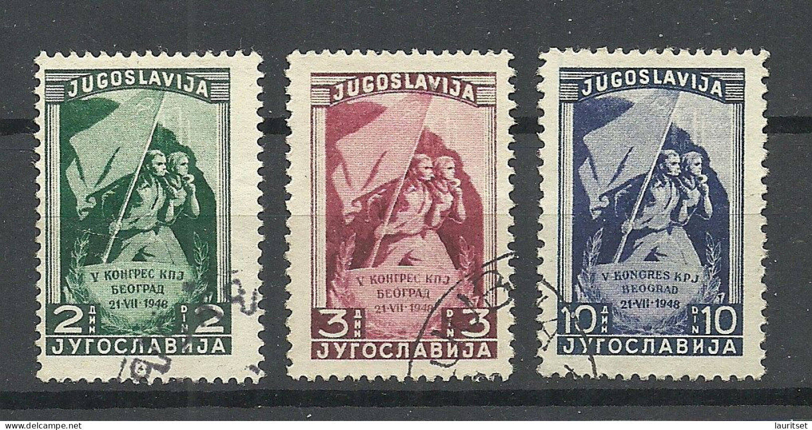 JUGOSLAVIA Jugoslawien 1948 Michel 542 - 544 O - Used Stamps