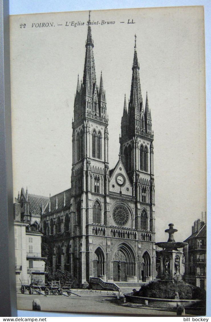 CPA VOIRON  L'église Saint Bruno Années 1920 Editions Martinotto- TTBE - Grenoble - Voiron