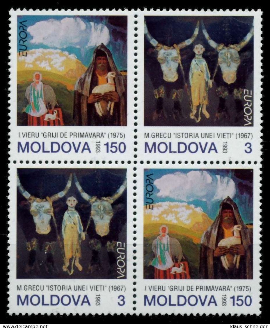 REPUBIK MOLDAU 1993 Nr 94-95 Postfrisch VIERERBLOCK X691C16 - Moldavie