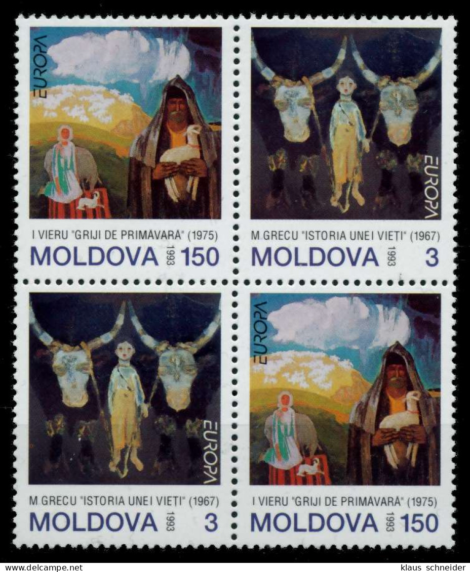 REPUBIK MOLDAU 1993 Nr 94-95 Postfrisch VIERERBLOCK X691C16 - Moldawien (Moldau)