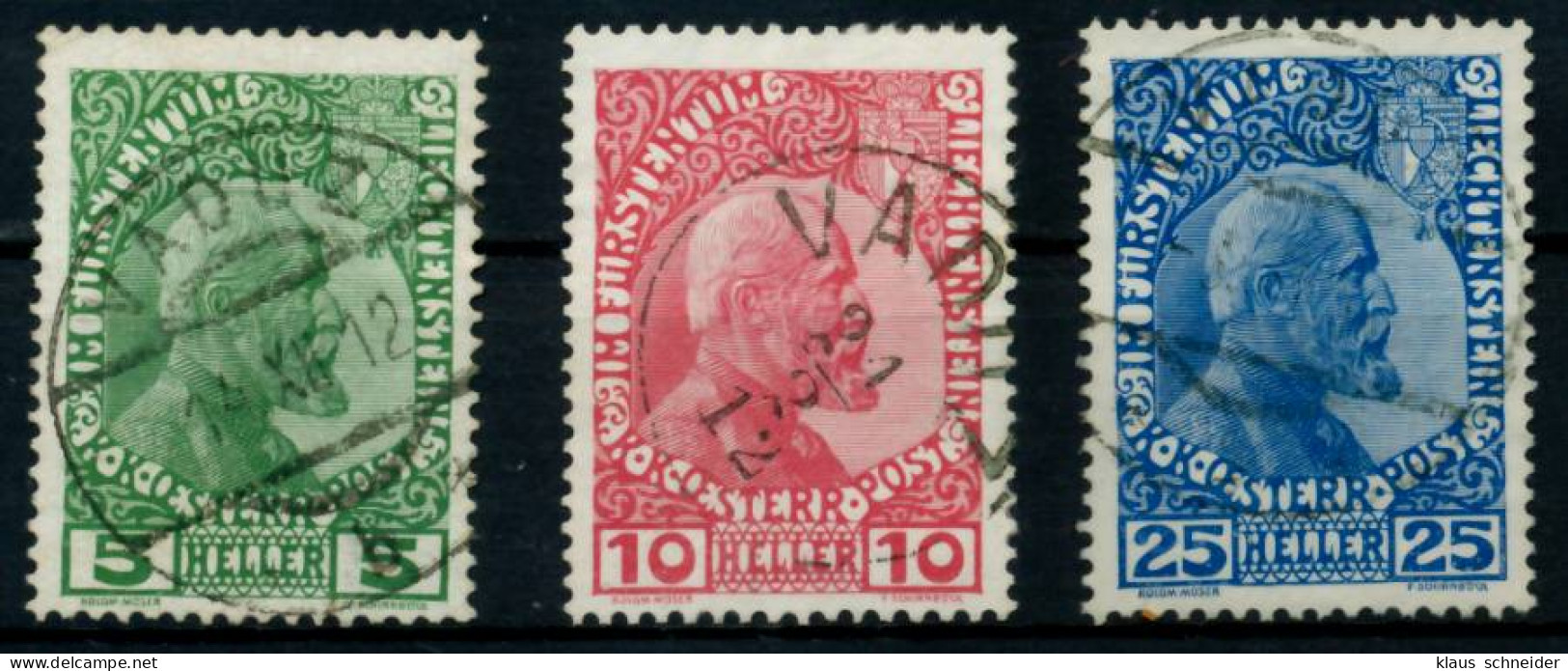 LIECHTENSTEIN 1912 Nr 1x-3x Zentrisch Gestempelt X6A8D56 - Used Stamps