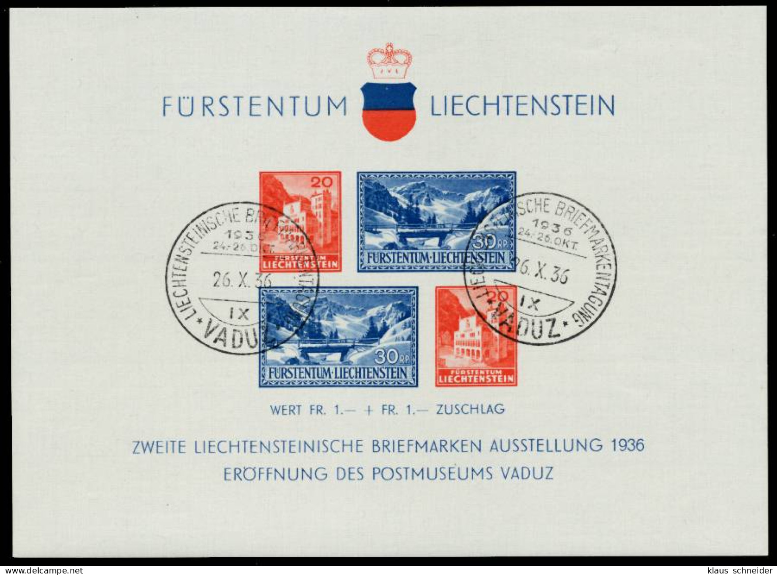 LIECHTENSTEIN Block 2 Gestempelt X6A8EDE - Blocs & Feuillets