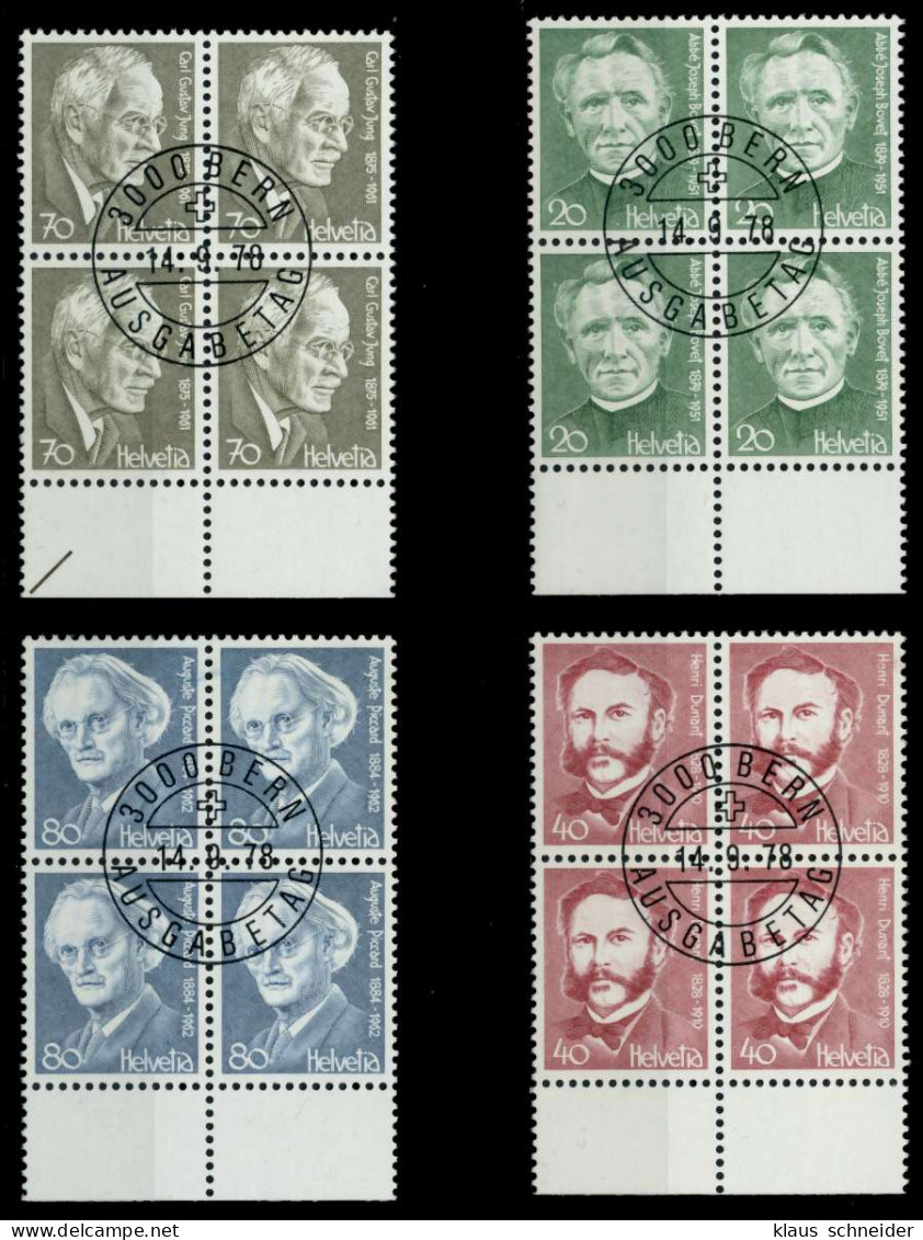 SCHWEIZ 1978 Nr 1137-1140 Zentrisch Gestempelt VIERERBLOCK X6C6DC6 - Gebruikt