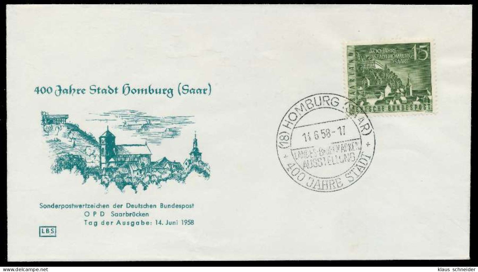 SAAR OPD 1958 Nr 436 BRIEF FDC X78FE52 - Cartas & Documentos