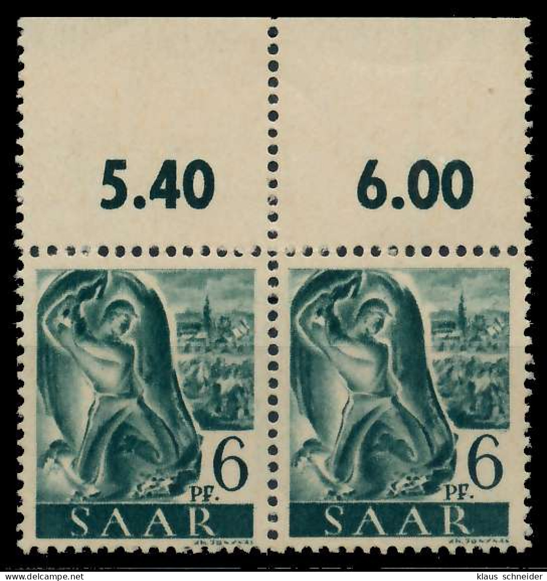 SAARLAND 1947 Nr 208Z Postfrisch WAAGR PAAR X7999A2 - Nuevos