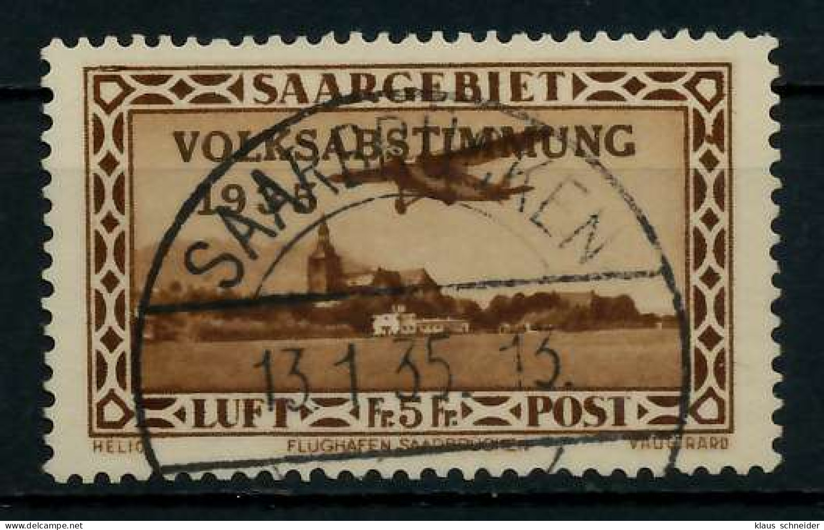 SAARGEBIET 1934 Nr 198VII Zentrisch Gestempelt X7B0EAE - Gebraucht