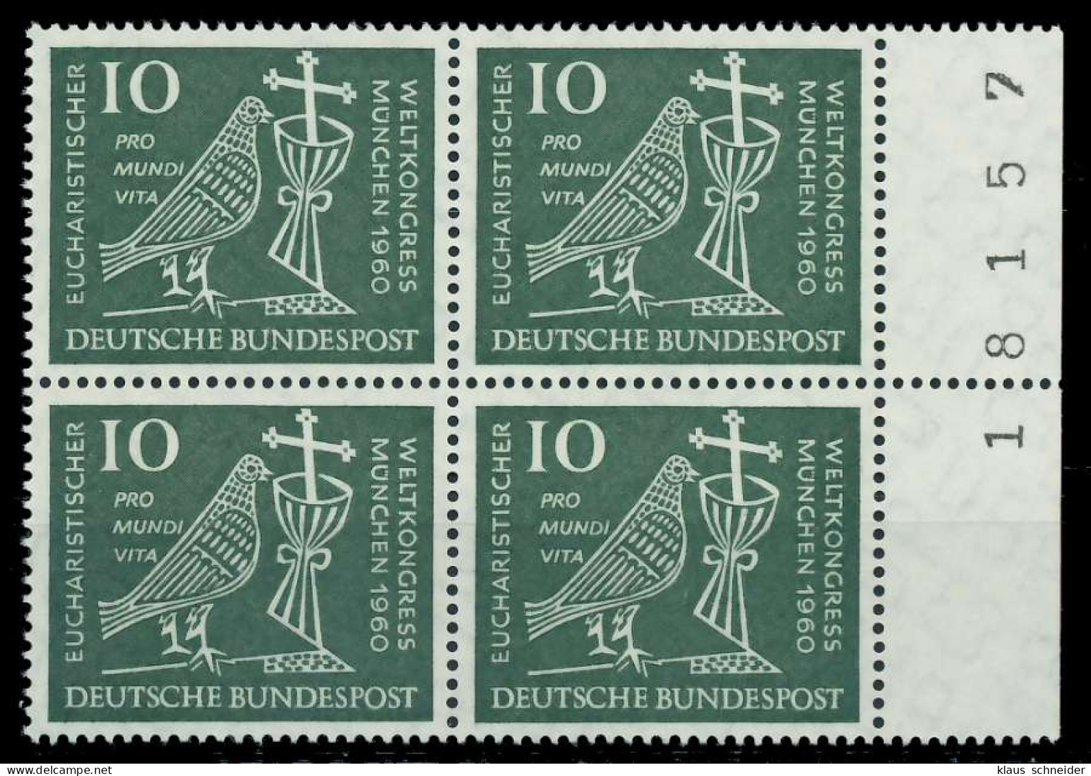 BRD 1960 Nr 330 Postfrisch VIERERBLOCK SRA X7E86AE - Unused Stamps