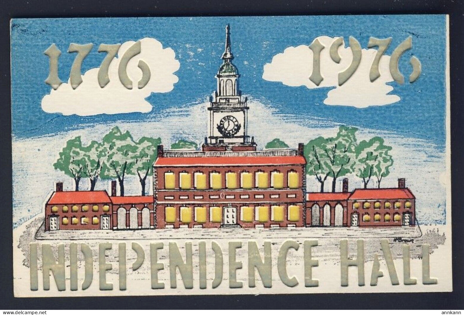 HOLD TO LIGHT - 1776 - 1976 Independence Hall - USA Bicentennial No. 576 - Hold To Light