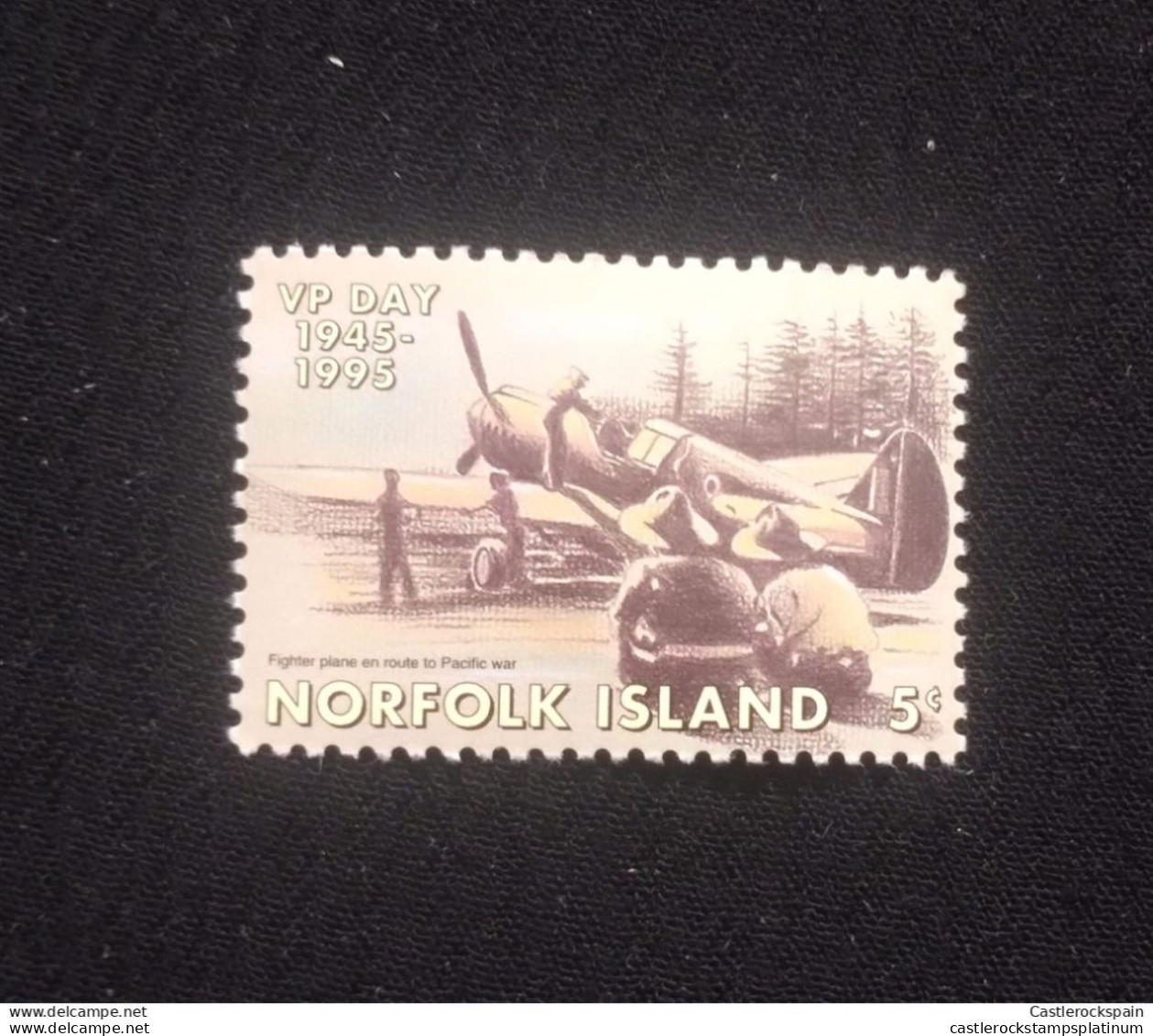 O) 1995 NORFOLK ISLAND, VP DAY,  FIGHTER PLANE EN ROUTE TO PACIFIC WAR, MNH - Ile Norfolk