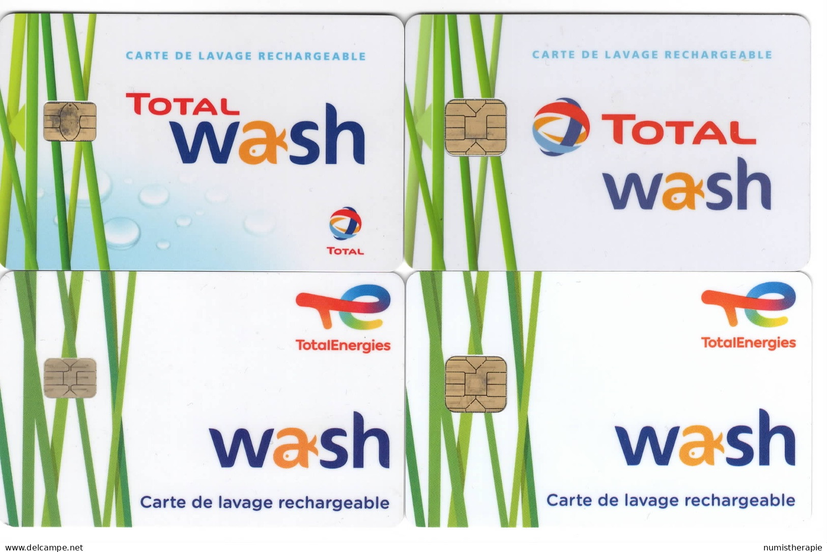 Lot De 4 Cartes Différentes De Lavage Auto TOTAL WASH - Autres & Non Classés