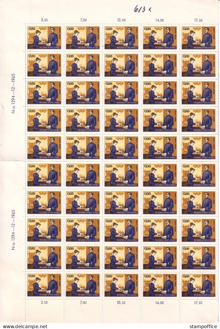 FINNLAND MI-NR. 613 POSTFRISCH(MINT) HALBER BOGEN NORDIA '66 ALTE POSTSTELLE - Unused Stamps