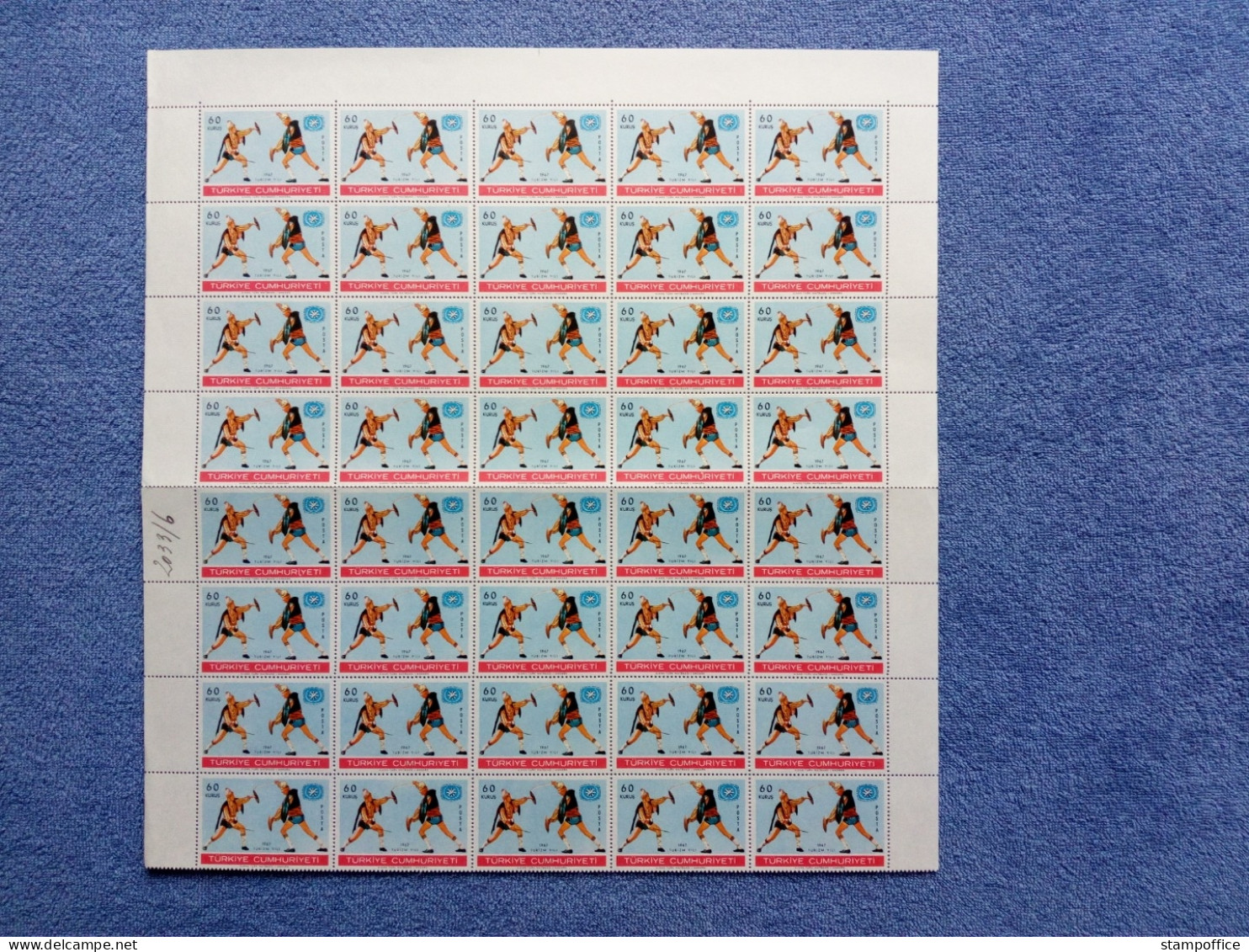 Türkei MI-NR. 2033-2036 Postfrisch Bogenteil (40) Tourismus 1967 Historische Festspiele - Unused Stamps