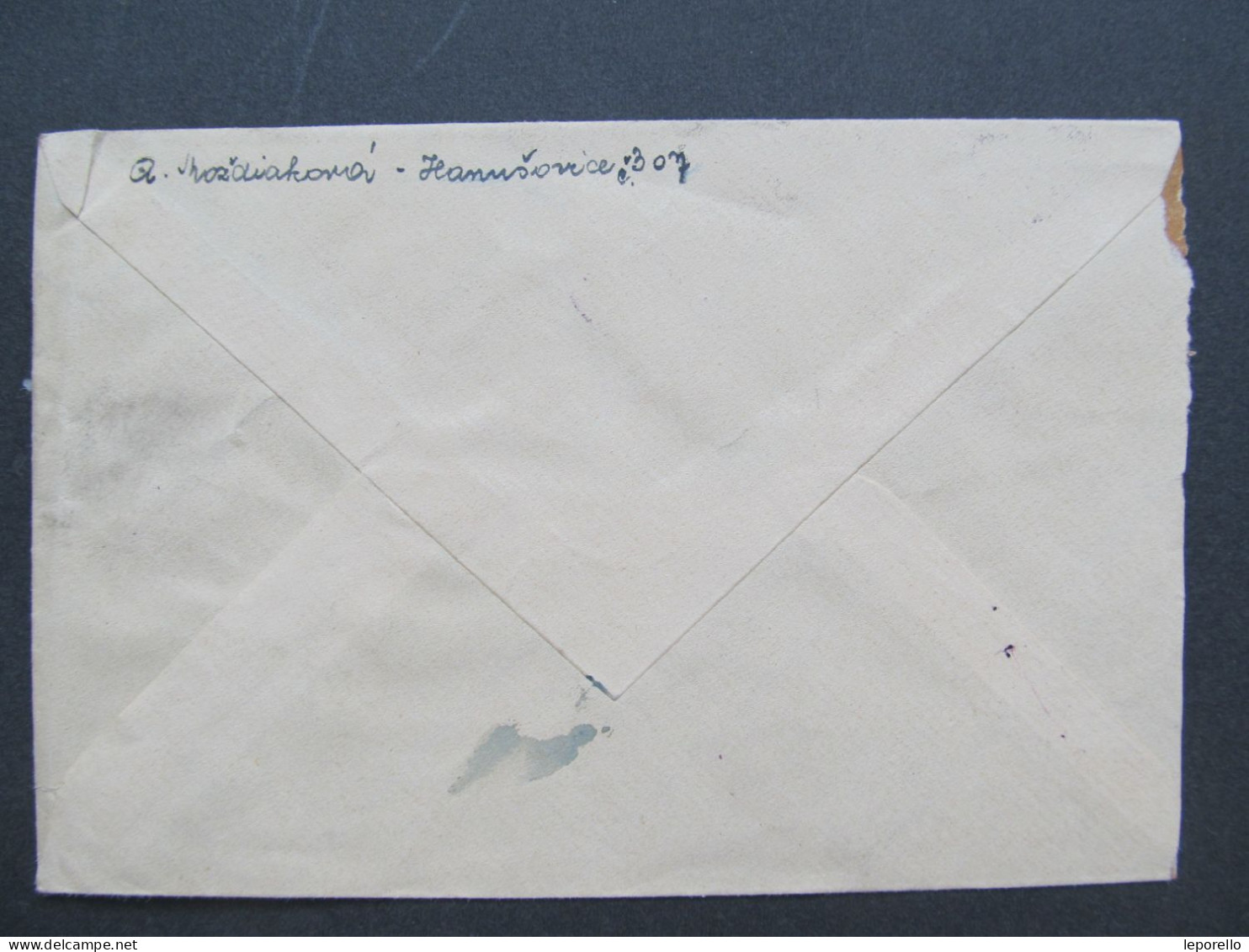 BRIEF Hanušovice - Turnov 1945 Provisorium  // P7166 - Briefe U. Dokumente