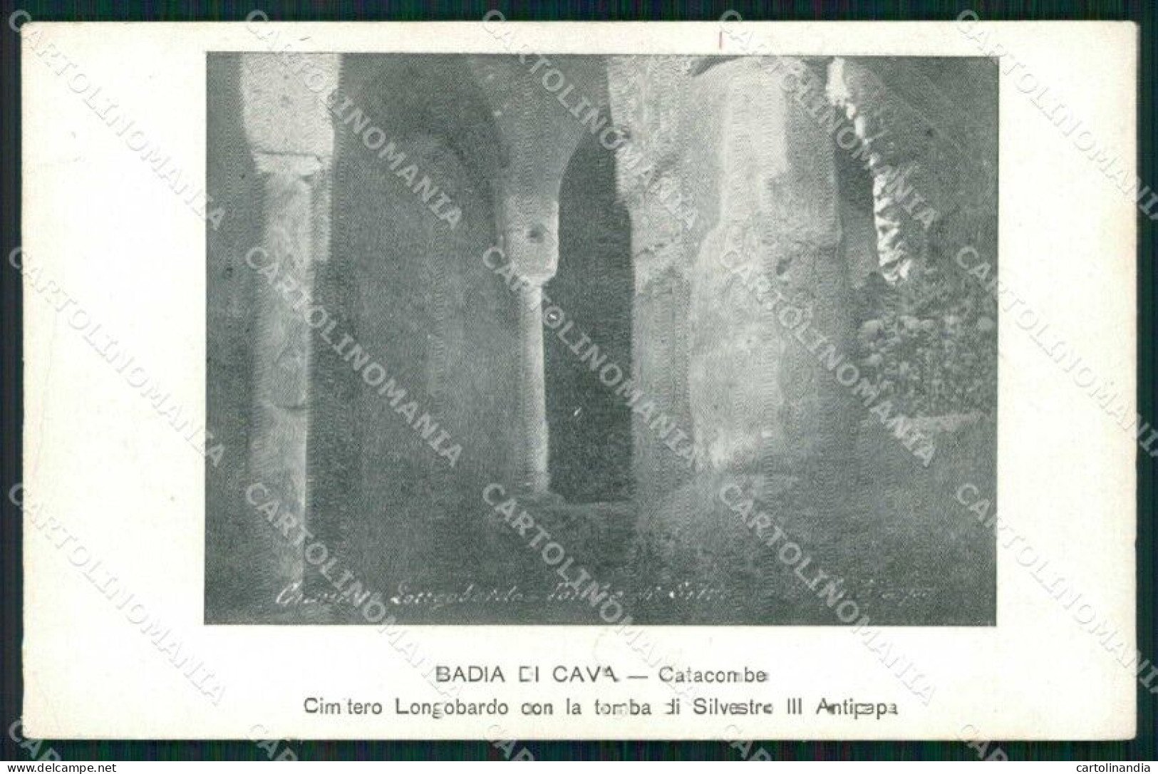 Salerno Cava Dei Tirreni Badia Catacombe Cimitero Longobardo Cartolina RB6444 - Salerno