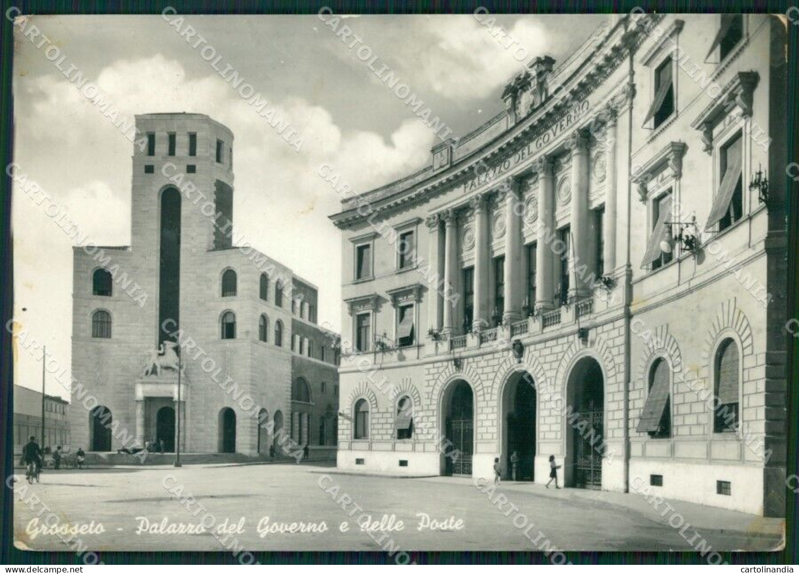 Grosseto Città Palazzo Governo E Poste PIEGA Foto FG Cartolina ZK2695 - Grosseto