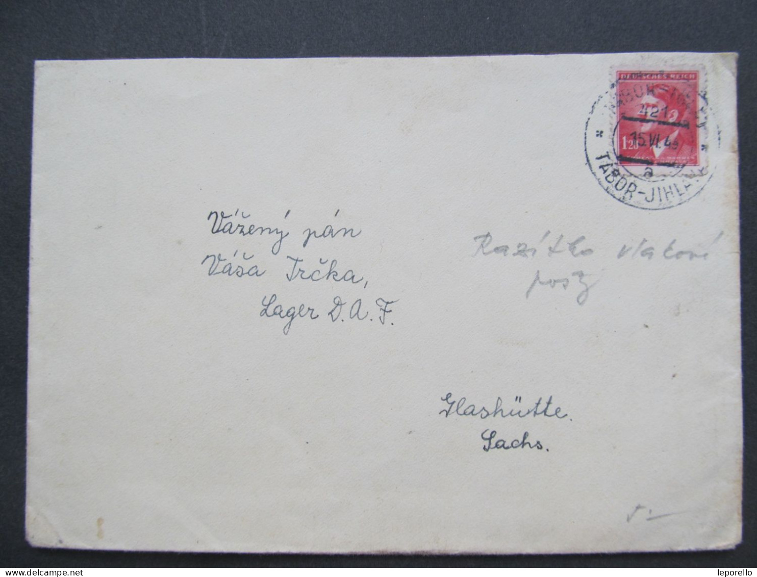 BRIEF Tábor - Jihlava 1943 Bahnpost   / P7194 - Lettres & Documents