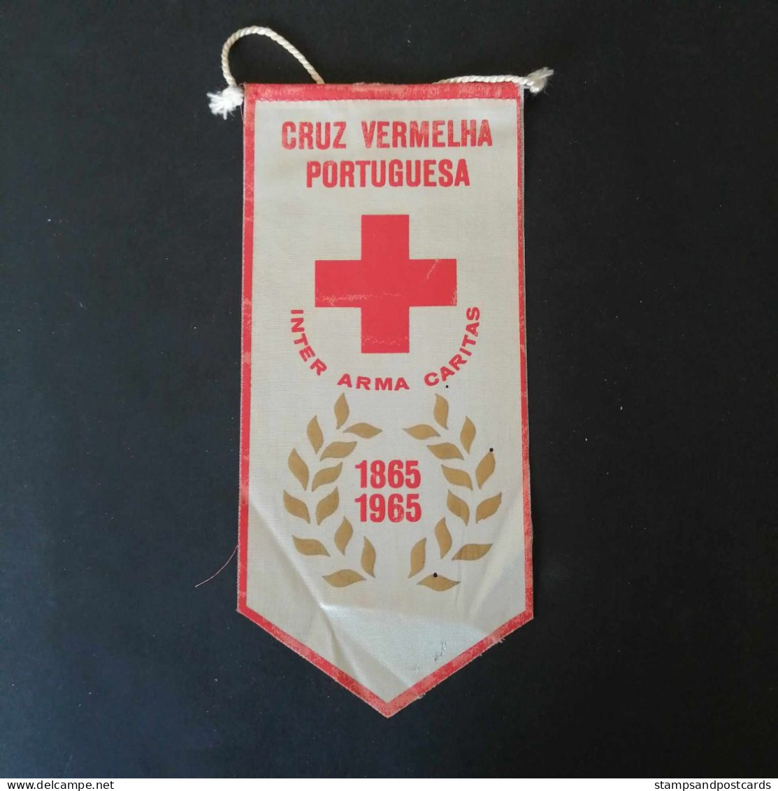Portugal Cruz Vermelha Portuguesa Bandeirola 1965 Croix-Rouge Fanion Red Cross Pennant - Croce Rossa