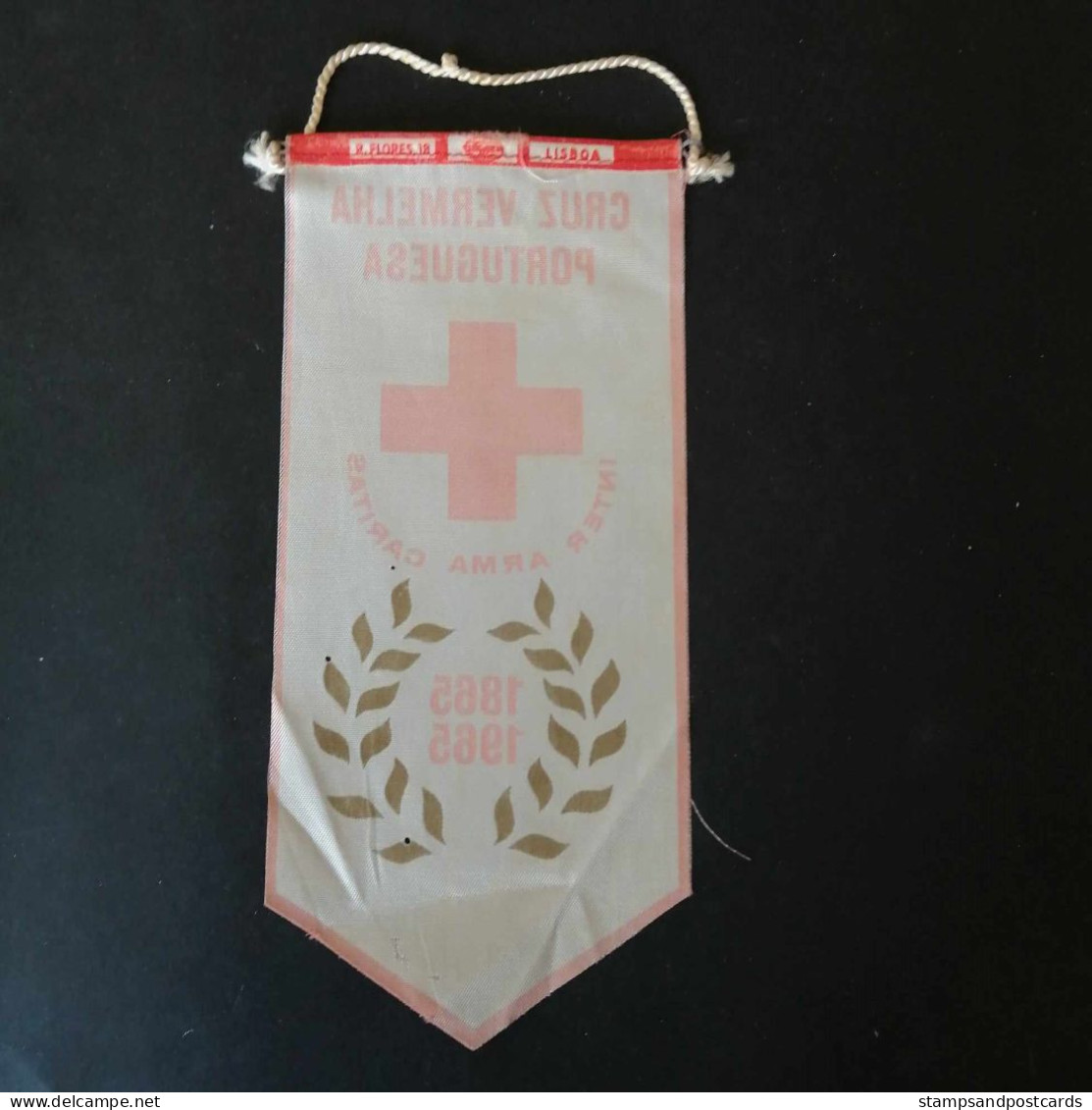 Portugal Cruz Vermelha Portuguesa Bandeirola 1965 Croix-Rouge Fanion Red Cross Pennant - Croix-Rouge