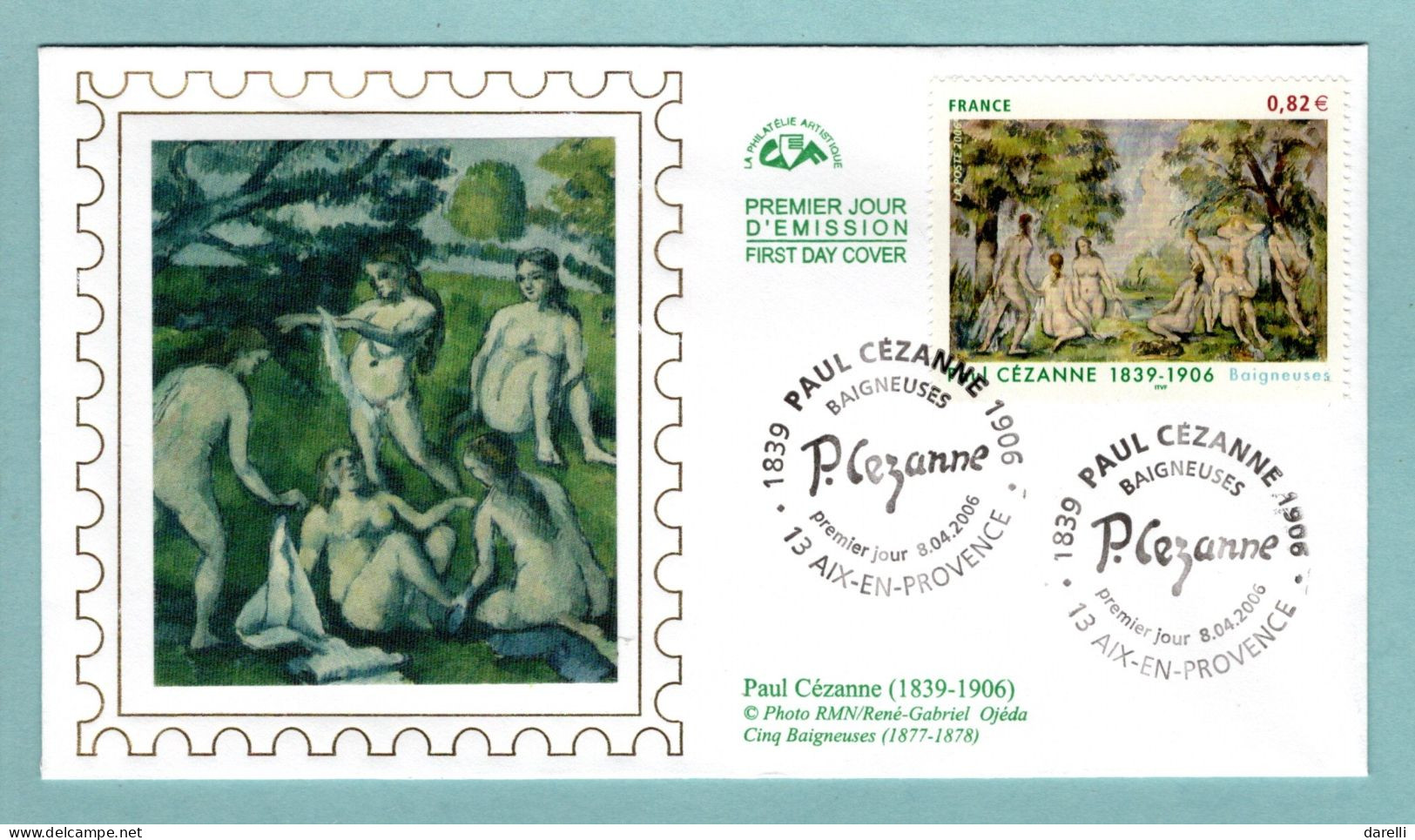 FDC France 2006 - Paul Cézanne - YT 3894 - 13 Aix En Provence - 2000-2009