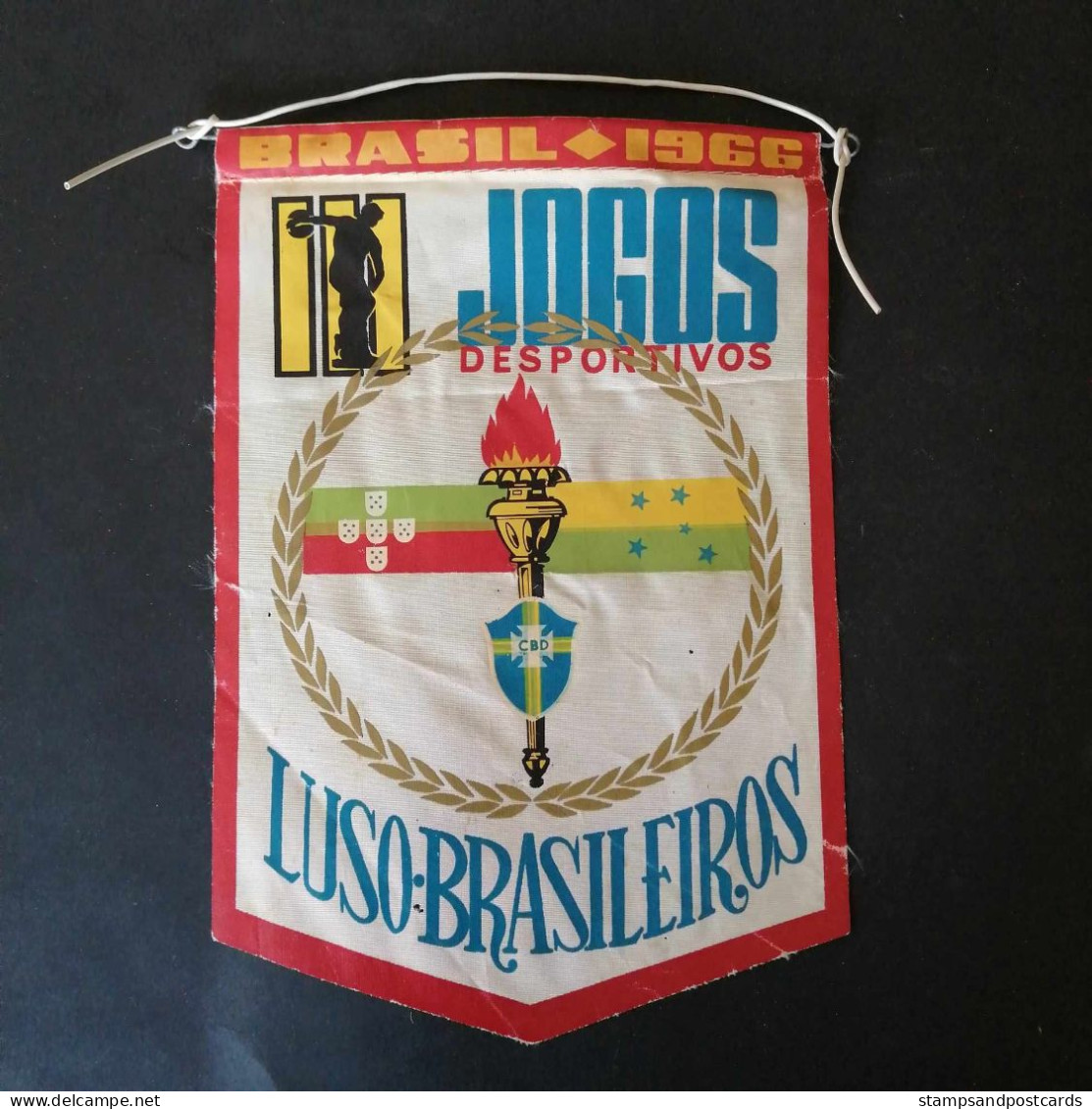 Brasil Brèsil Brazil Portugal 1966 Jogos Desportivos Luso-Brasileiros Jeux Sportifs Fanion Sports Games Pennant - Andere & Zonder Classificatie