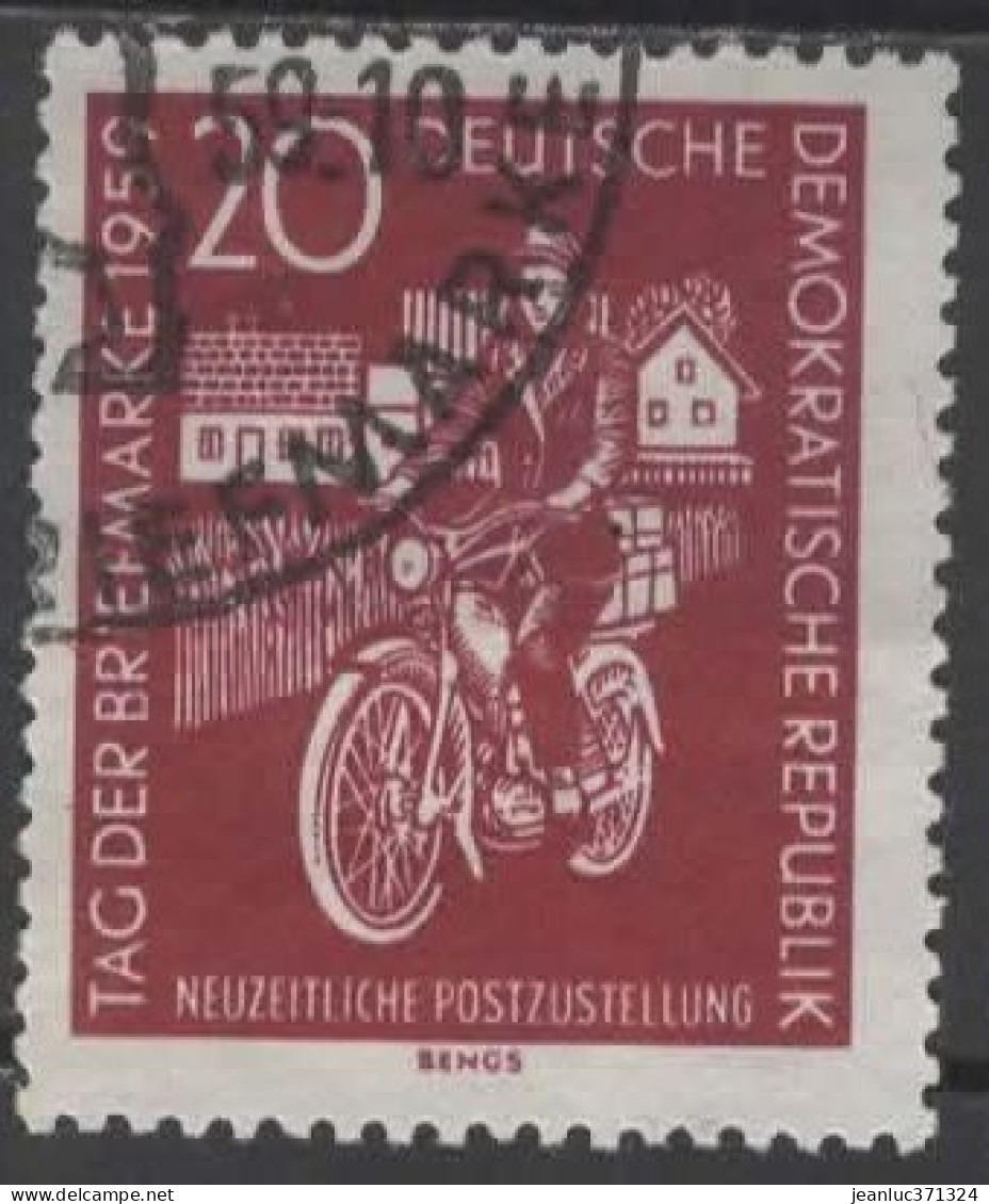 ALLEMAGNE RDA N° 452 O Y&T 1959 Journée Du Timbre (facteur Rural) - Used Stamps