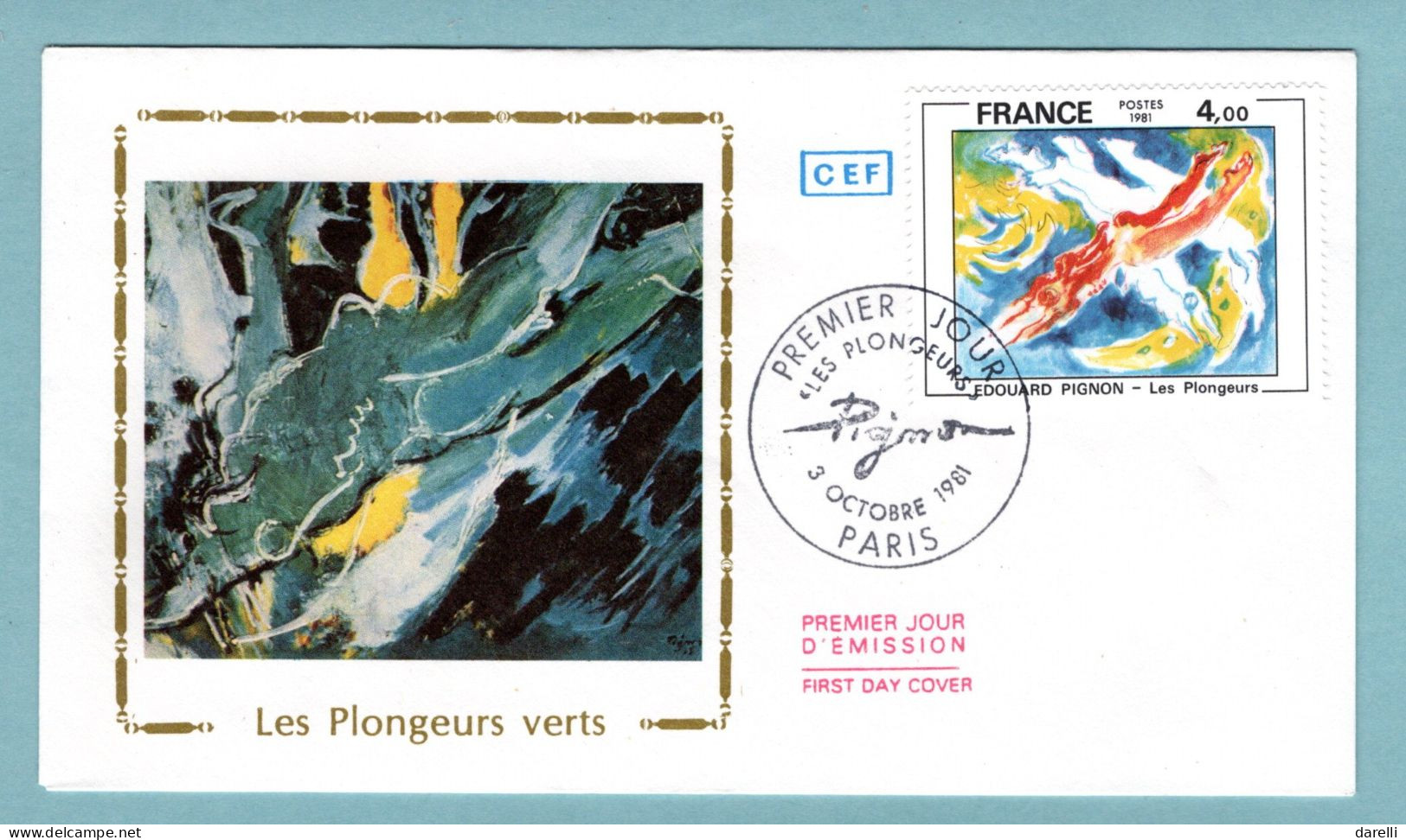 FDC France 1981 - Édouard Pignon - Les Plongeurs - YT 2168 - Paris - 1980-1989