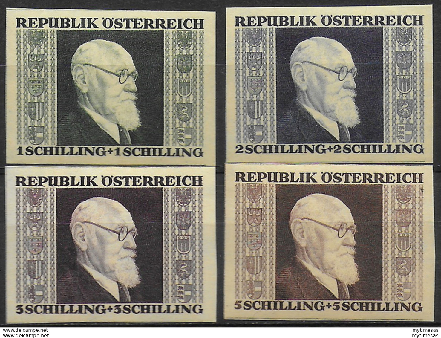 1946 Austria President Renner 4v. Unperf. MNH Unificato N. 634A/37A - Otros & Sin Clasificación