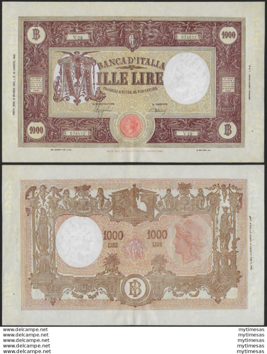 1944 Lire 1.000 Grande M SUP Rif. BI 49A Gigante - Autres & Non Classés