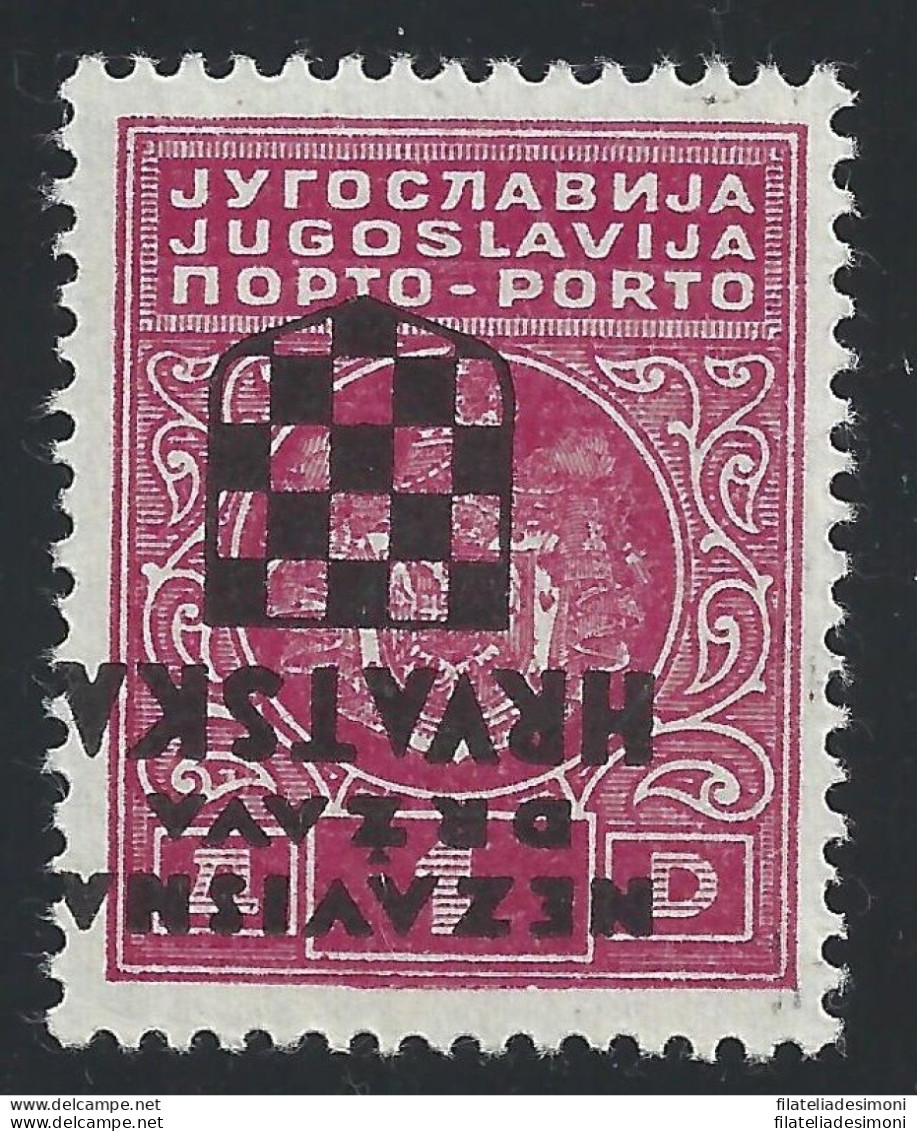 1941 CROAZIA , Tasse N° 2  MNH/** Certificato A.Diena - Altri & Non Classificati