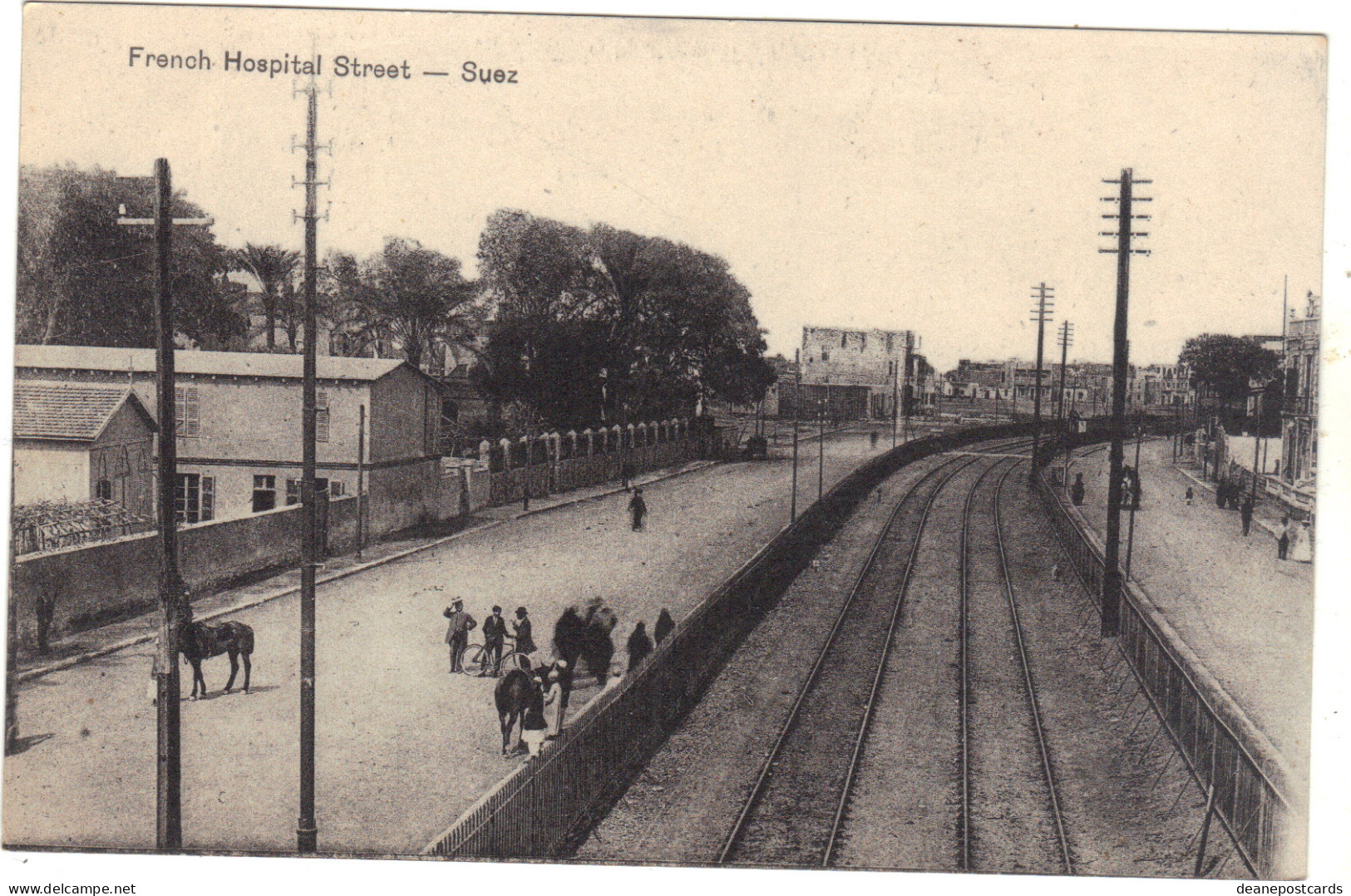 Egypt - Suez French Hospital Street, Railway Line - Altri & Non Classificati