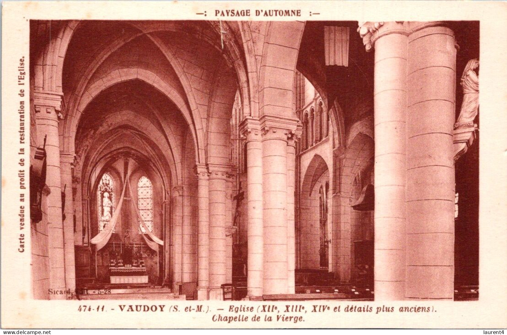 22-4-2024 (2 Z 41) Very Old - France - Eglise De Vaudoy En Brie - Iglesias Y Las Madonnas