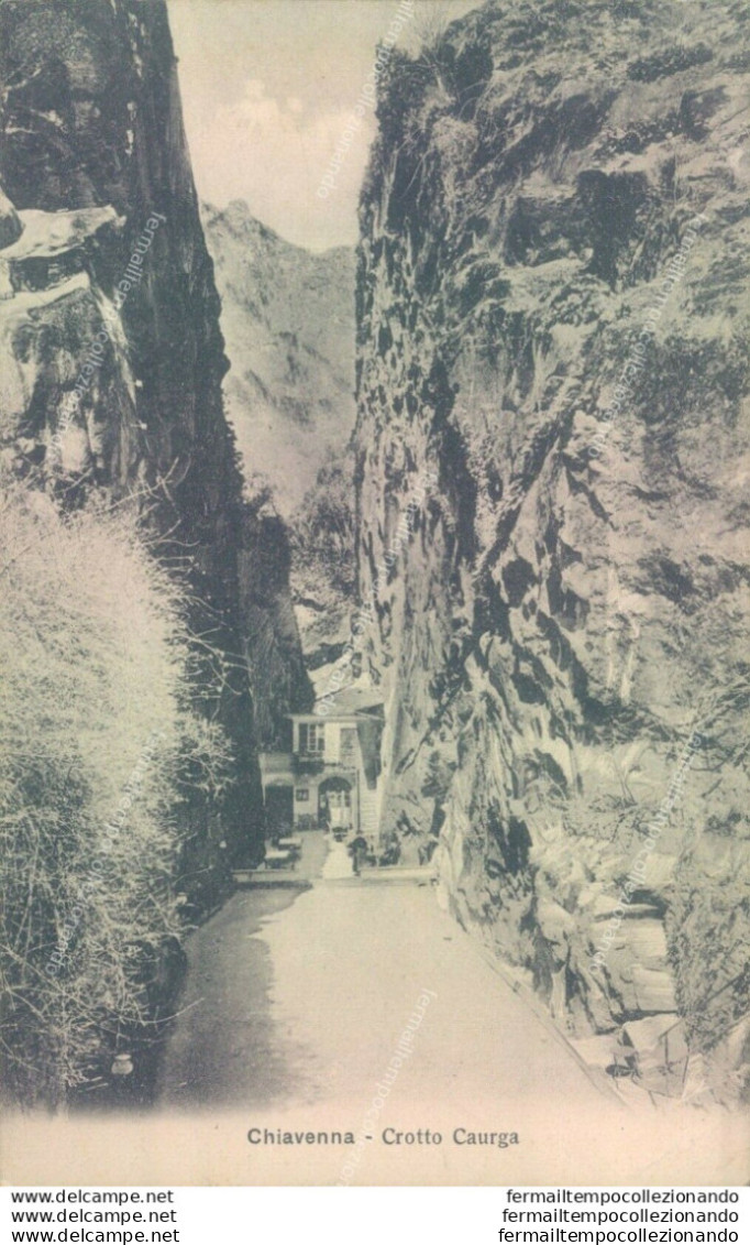 D502- Cartolina  Provincia Di Sondrio- Chiavenna Crotto Caurga-1914 - Sondrio