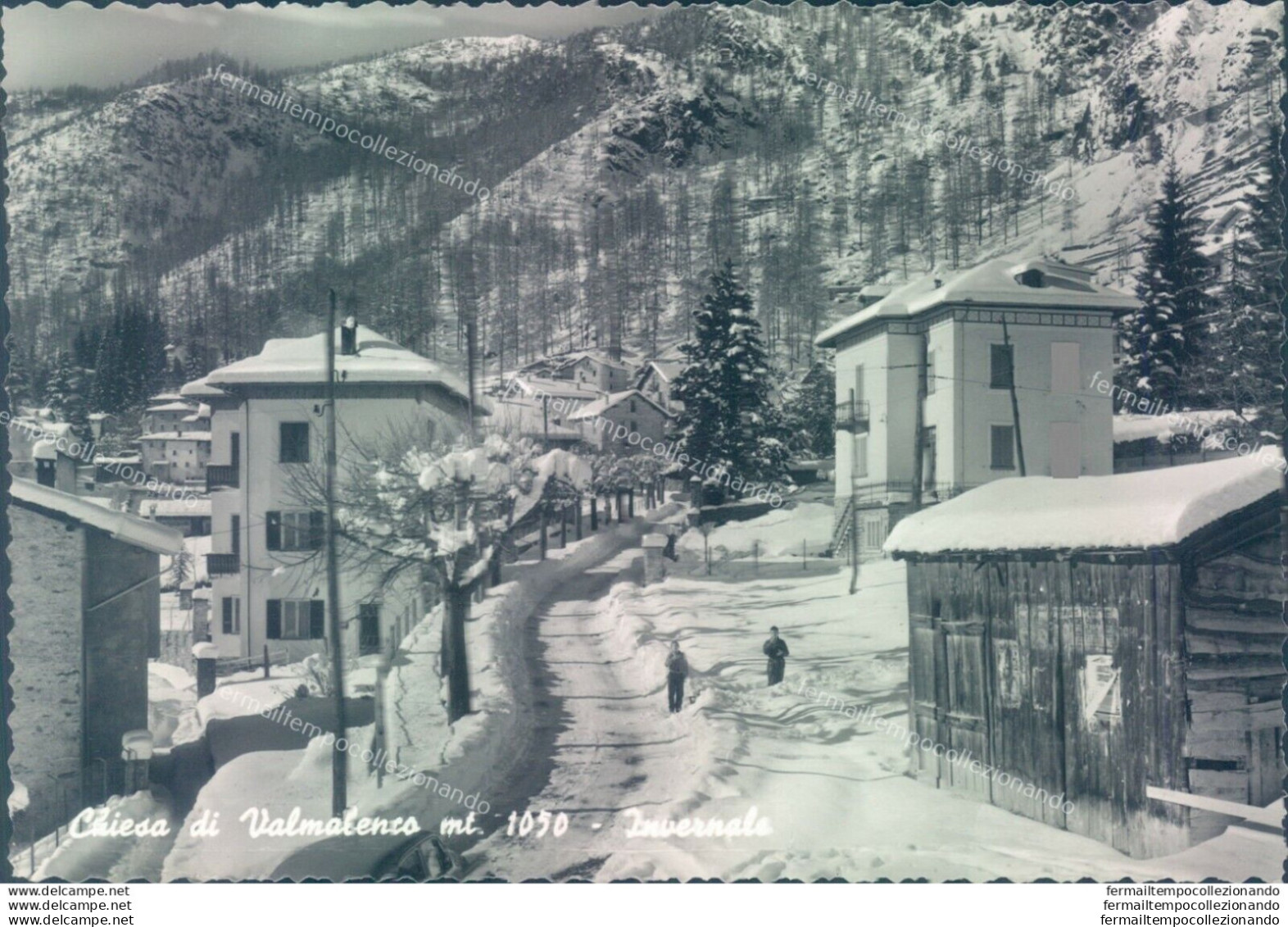 D179 -cartolina Provincia Di Sondrio - Chiesa Valmaleno -invernale-mt 1050-bella - Sondrio