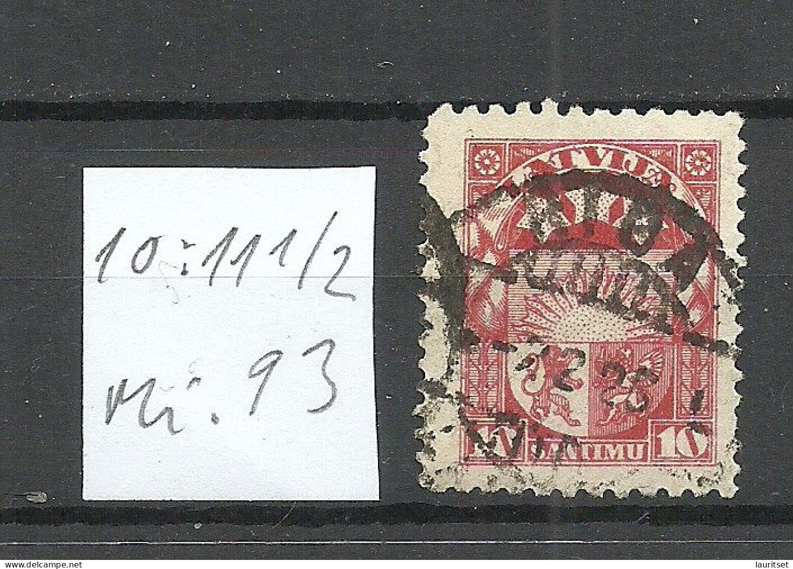 LETTLAND Latvia 1923 Michel 93 Perf 10 : 11 1/2 O - Lettland