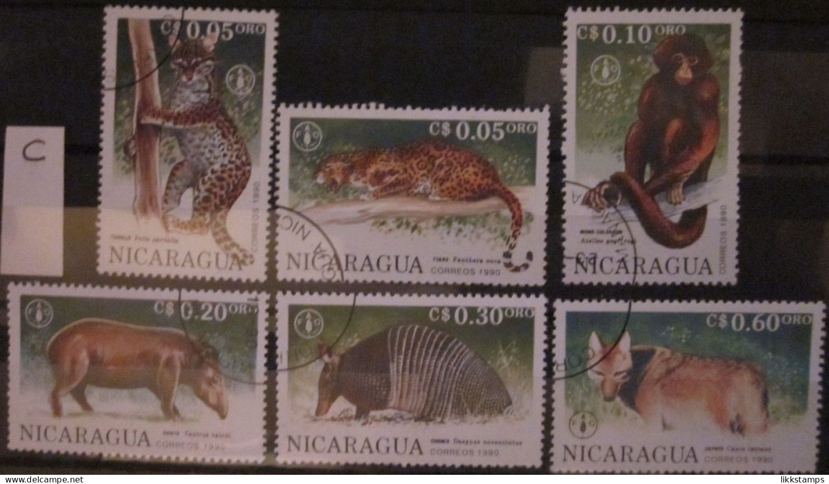 NICARAGUA ~ 1991 ~ S.G. NUMBERS S.G. 3079 - 3084. ~ 'LOT C'  ~ ANIMALS ~ VFU #03515 - Nicaragua