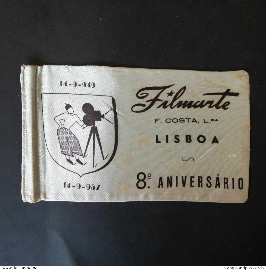 Portugal 1957 Filmarte 8 Ans Magasin Et Laboratoire Photo Et Cinema Fanion Publicitaire Publicitary Pennant - Other & Unclassified