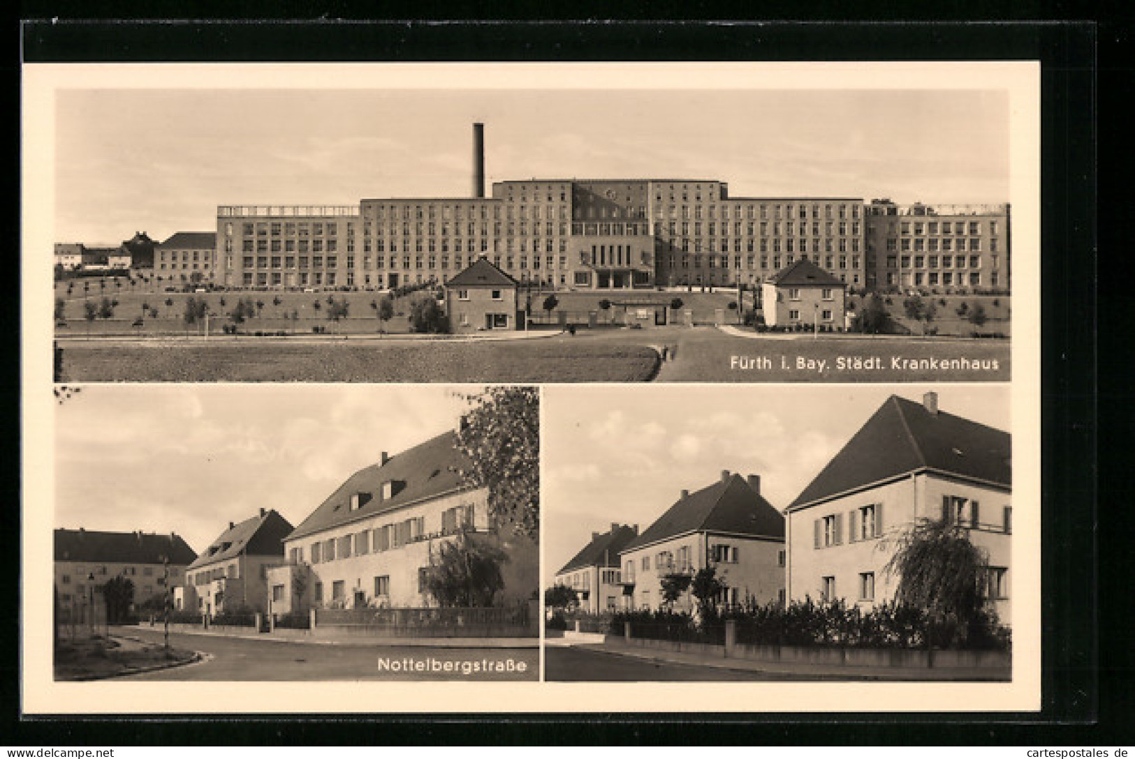 AK Fürth I. B., Nottelbergstrasse Und Städt. Krankenhaus  - Fürth
