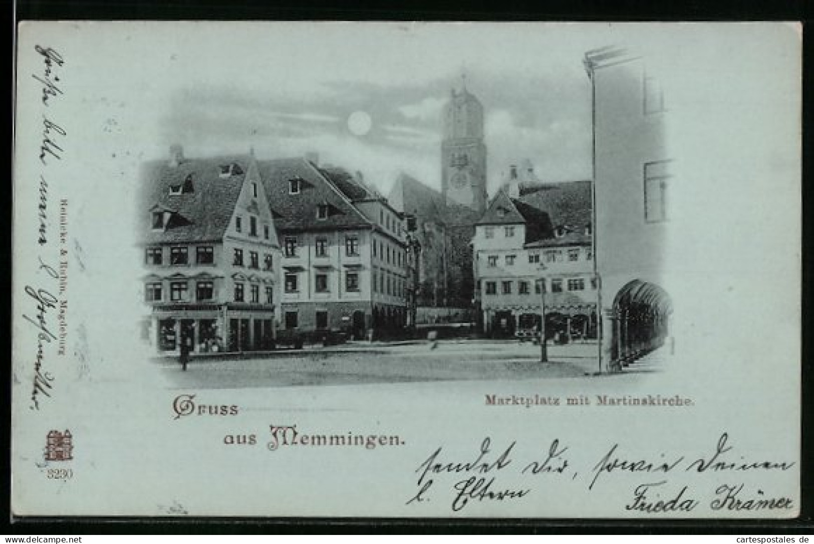 Mondschein-AK Memmingen, Marktplatz Mit Martinskirche  - Memmingen