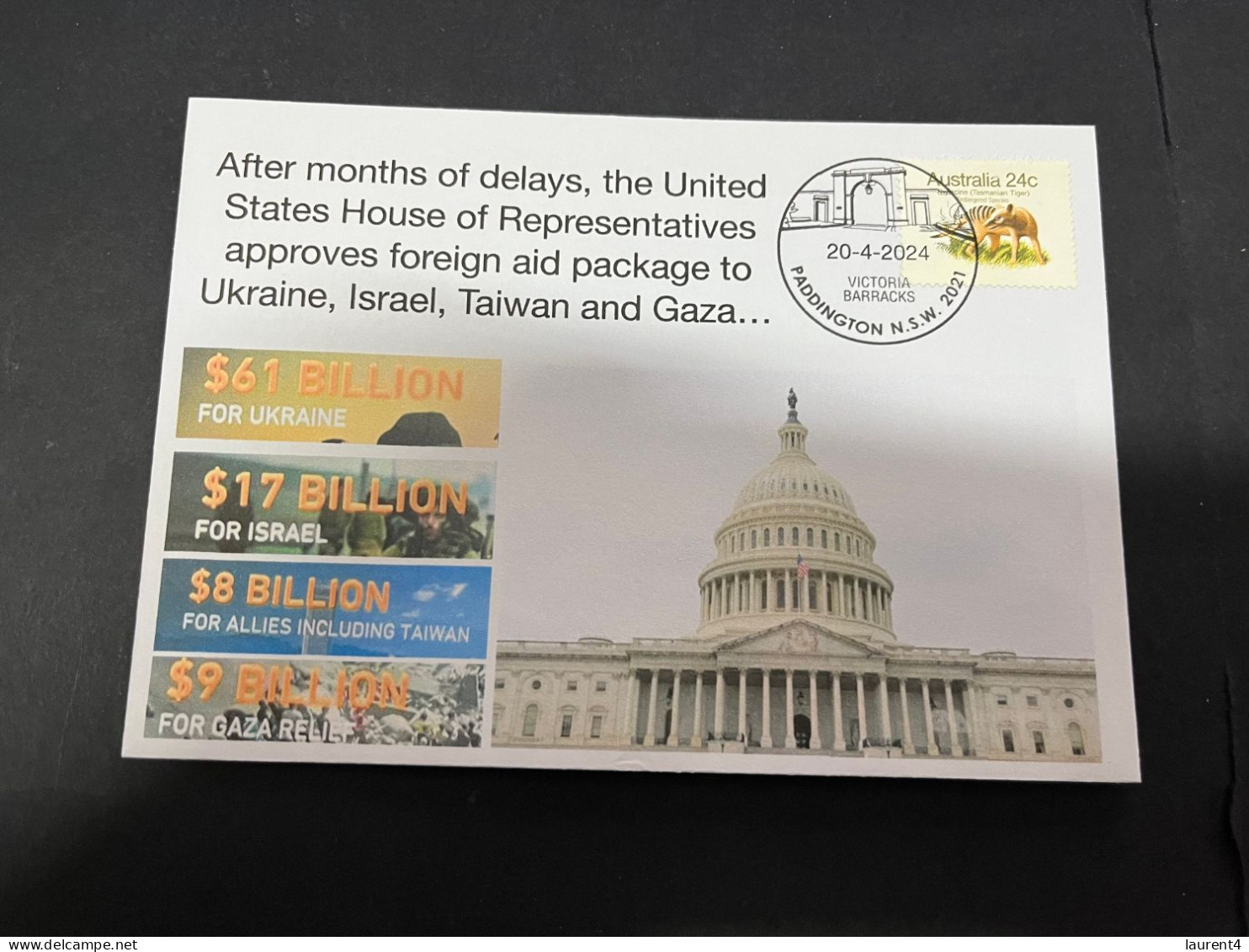 22-4-2024 (2 Z 42) GAZA - After Monts Of Delays, The US Approve Aid Package To Ukraine, Israel, Taiwan & Gaza - Militaria